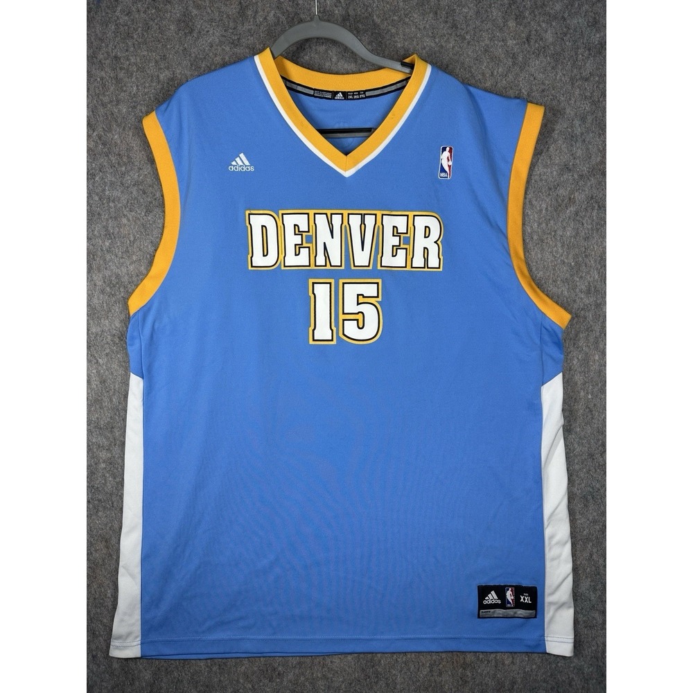 Vintage Adidas Denver Nuggets Carmelo Anthony 15 Jersey Blue 2XL NBA Basketball